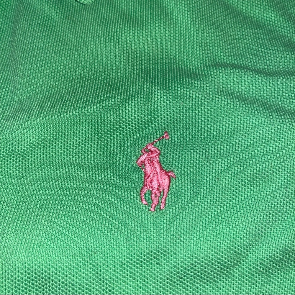 Ralph Lauren Polo in Vibrant Green with Pink Emblem
